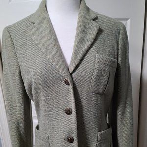 "LAUREN RALPH LAUREN" WOMEN'S 54% WOOL TWEED PATTERN BLAZER